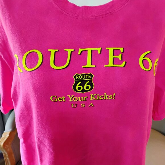 NWOT Route 66 hot pink tee - Picture 2 of 5